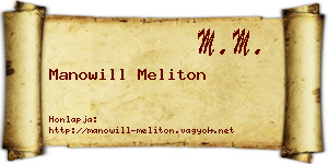Manowill Meliton névjegykártya